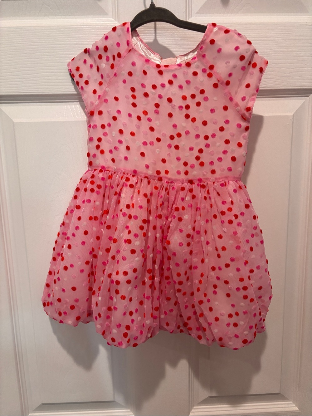 Baker by Ted Baker Pink Tulle Dress with Red and Hot Pink Dots